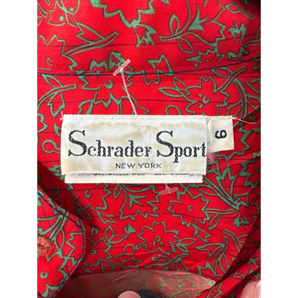 Vintage Schrader Sport New York red Mandarin collar belted dress medium - Picture 13 of 16